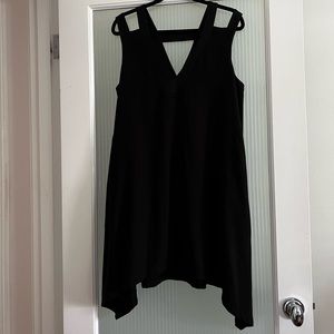 BCBG black trapeze dress with pockets
